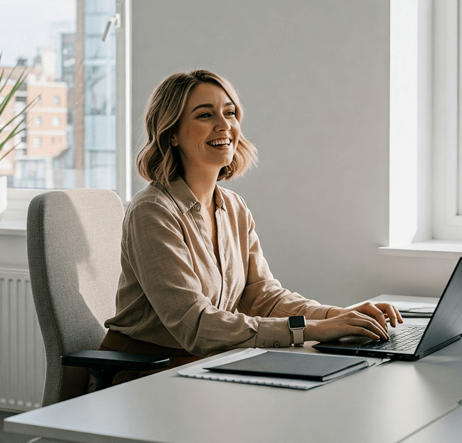 Image of woman in a work setting
